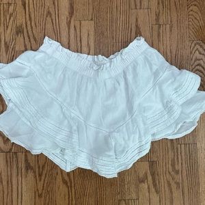 Aerie Rock ‘N’ Ruffle Skirt White